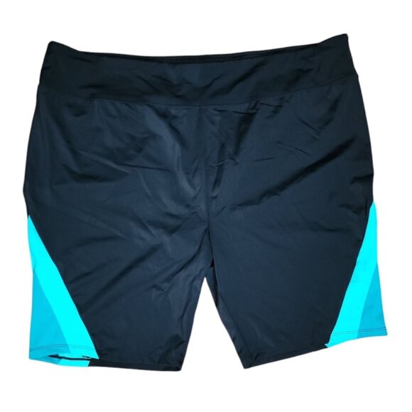 Swimsuits For All Swim Shorts Womens Plus Size 30 Black Green Pull On NWT New - Picture 1 of 6